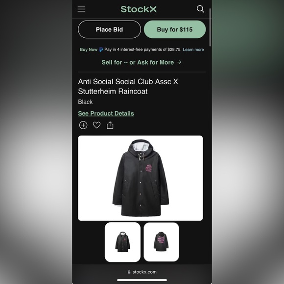 Anti Social Social Club Assc X Stutterheim Raincoat - Picture 5 of 5